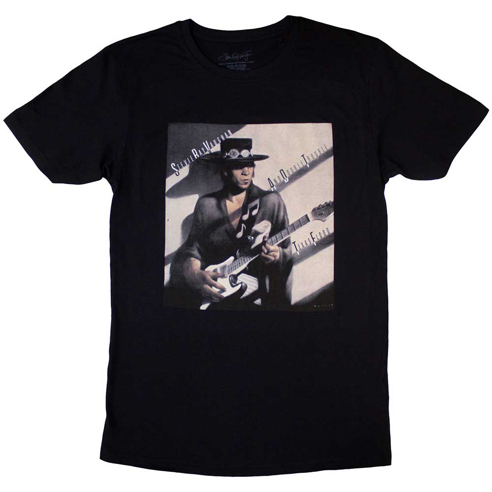 Stevie Ray Vaughan Unisex T-Shirt: Texas Flood Album Cover (Black)