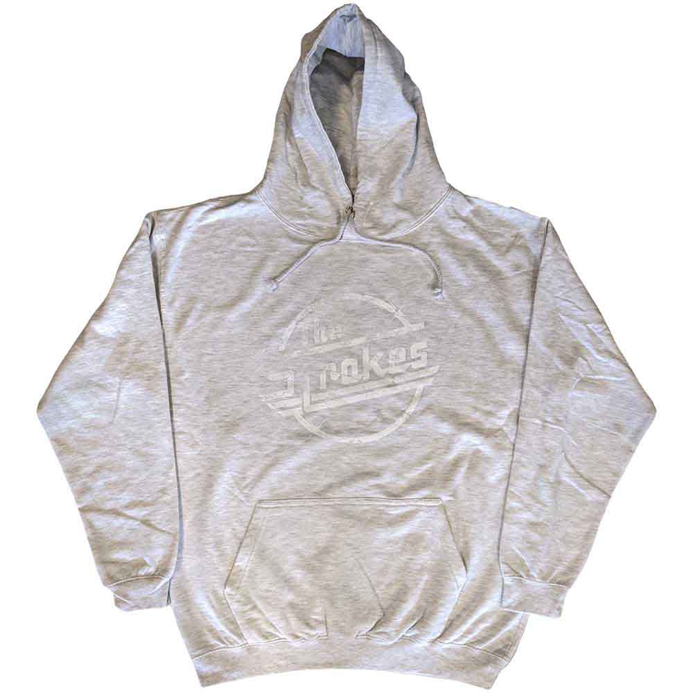 The Strokes Unisex Pullover Hoodie: Distressed Magna Mono (Grey)