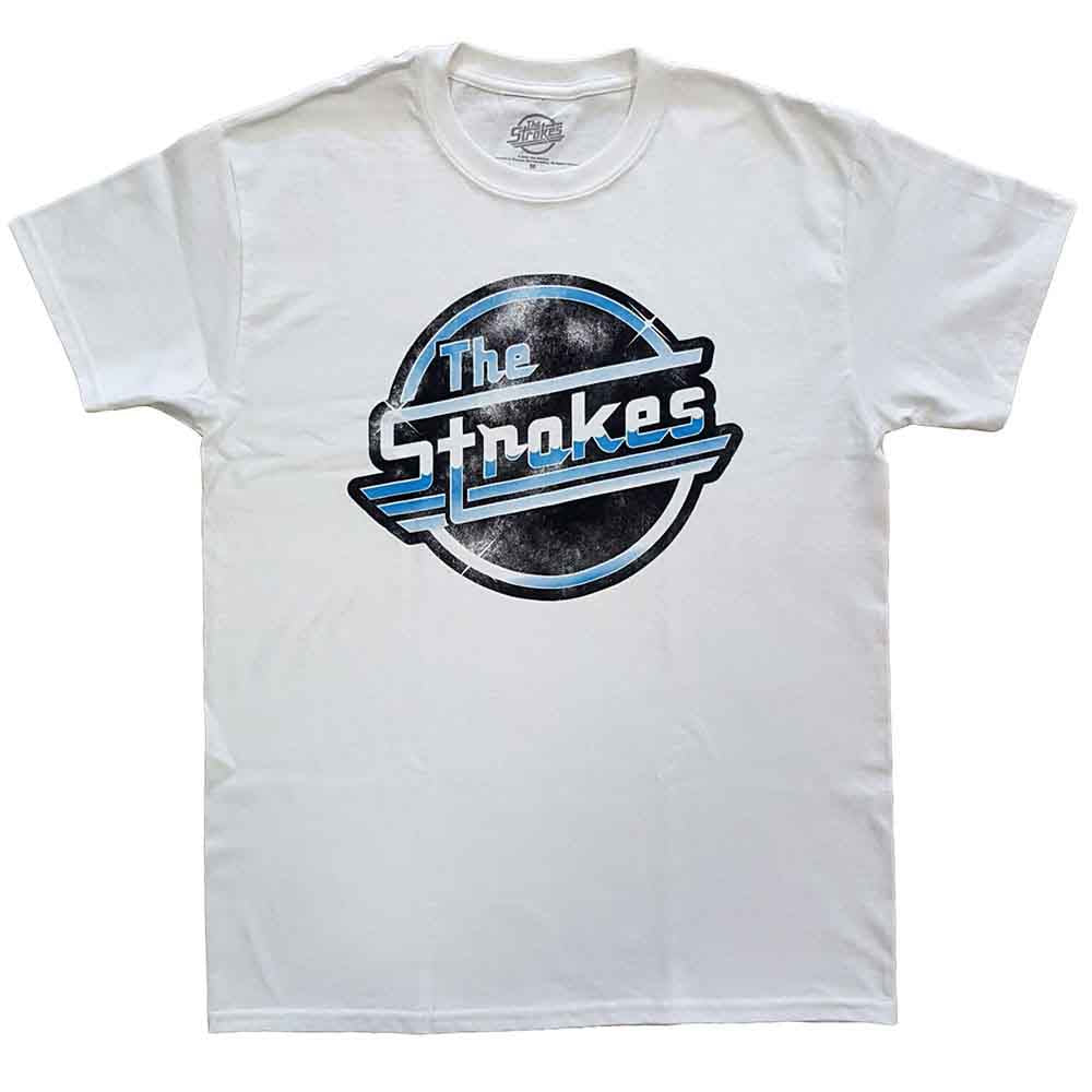 The Strokes Unisex T-Shirt: Distressed OG Magna (White)