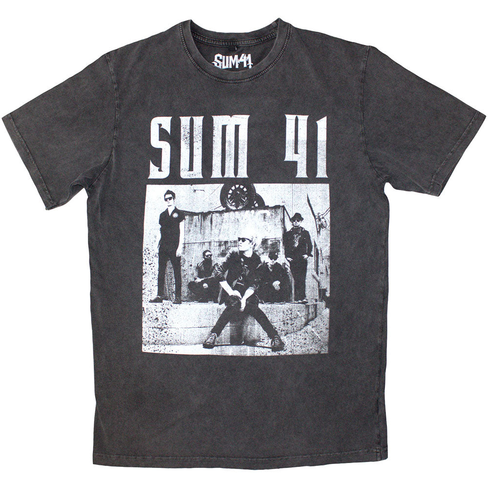 Sum 41 Unisex Stone Wash T-Shirt: Box Photo (Charcoal Grey)