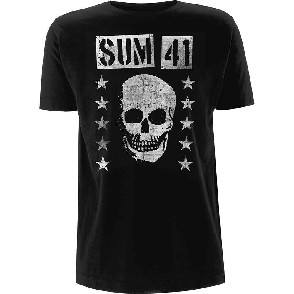 Sum 41 Unisex T-Shirt: Grinning Skull (Black)