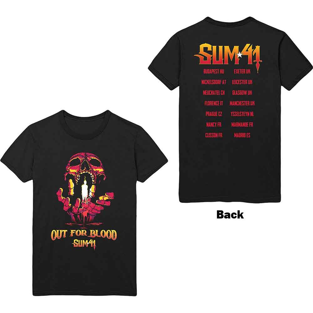 Sum 41 Unisex T-Shirt: Out For Blood (Black) (Back Print)