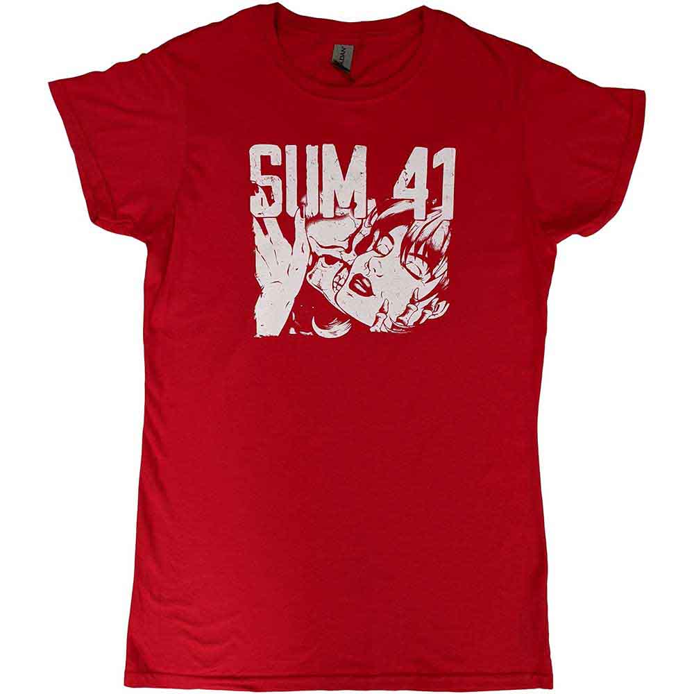 Sum 41 Ladies T-Shirt: Embrace (Red) (Ex-Tour)