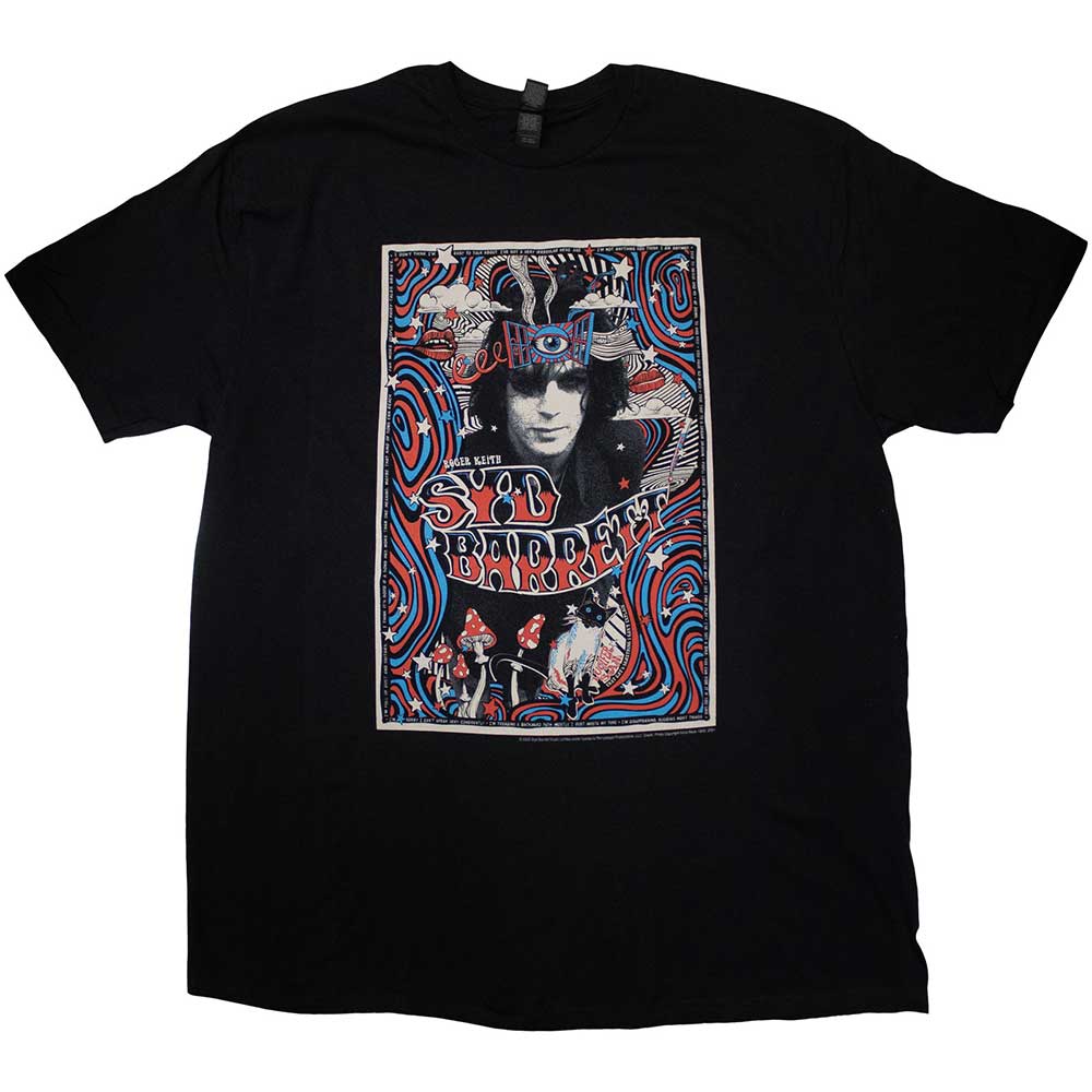 Syd Barrett Unisex T-Shirt: Melty Poster (Black) (Ex-Tour)