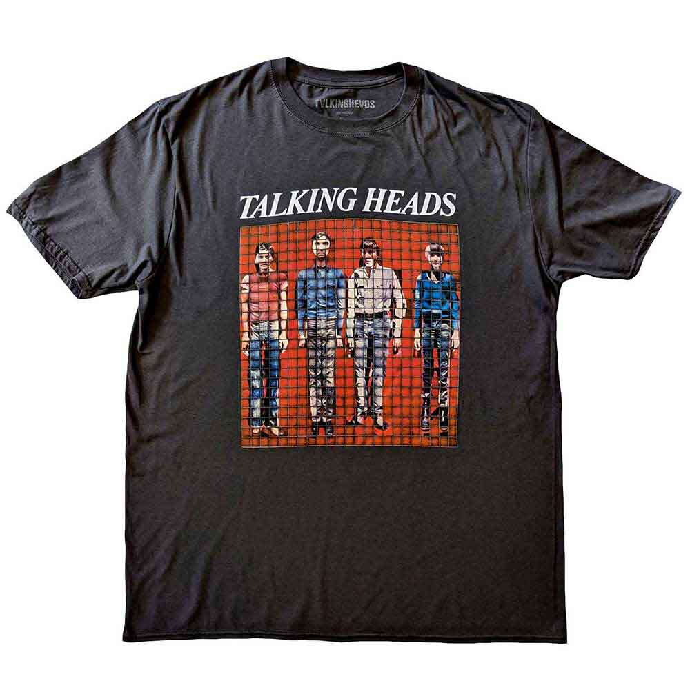 Talking Heads Unisex T-Shirt: Pixel Portrait (Charcoal Grey)