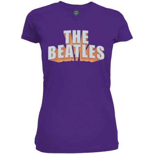 3D Logo (Diamante) Ladies Embellished T-Shirt | The Beatles