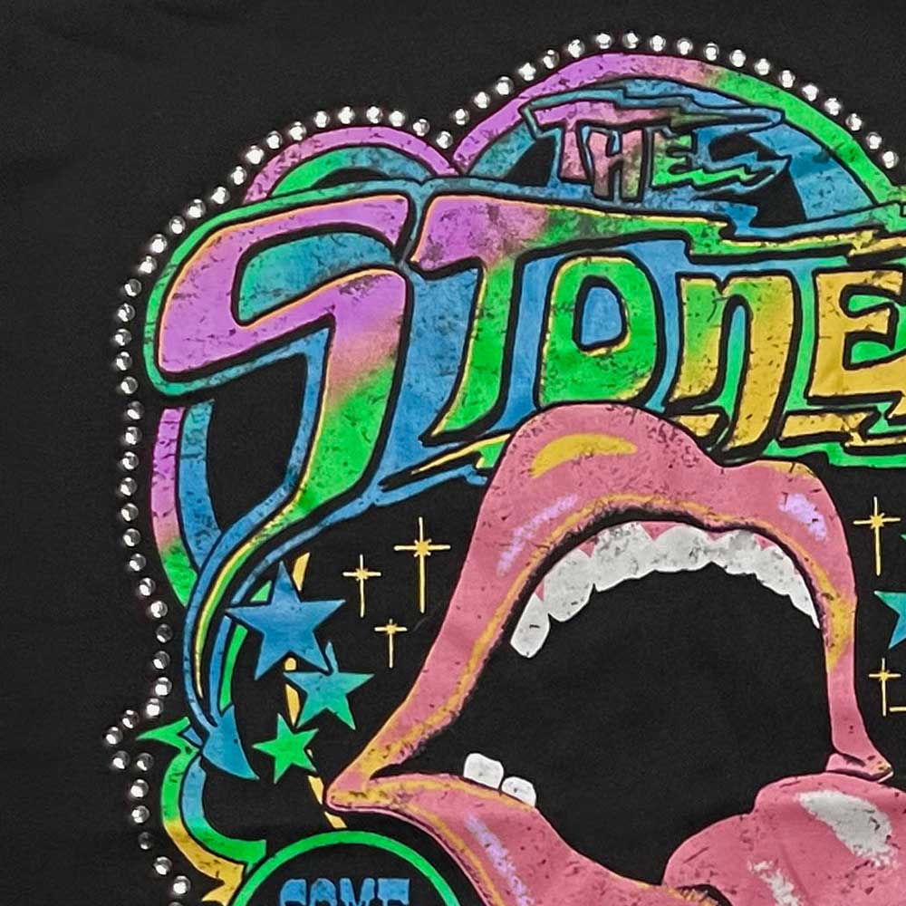 Some Girls Neon Tongue (Diamante) Unisex Embellished T-Shirt | The Rolling Stones
