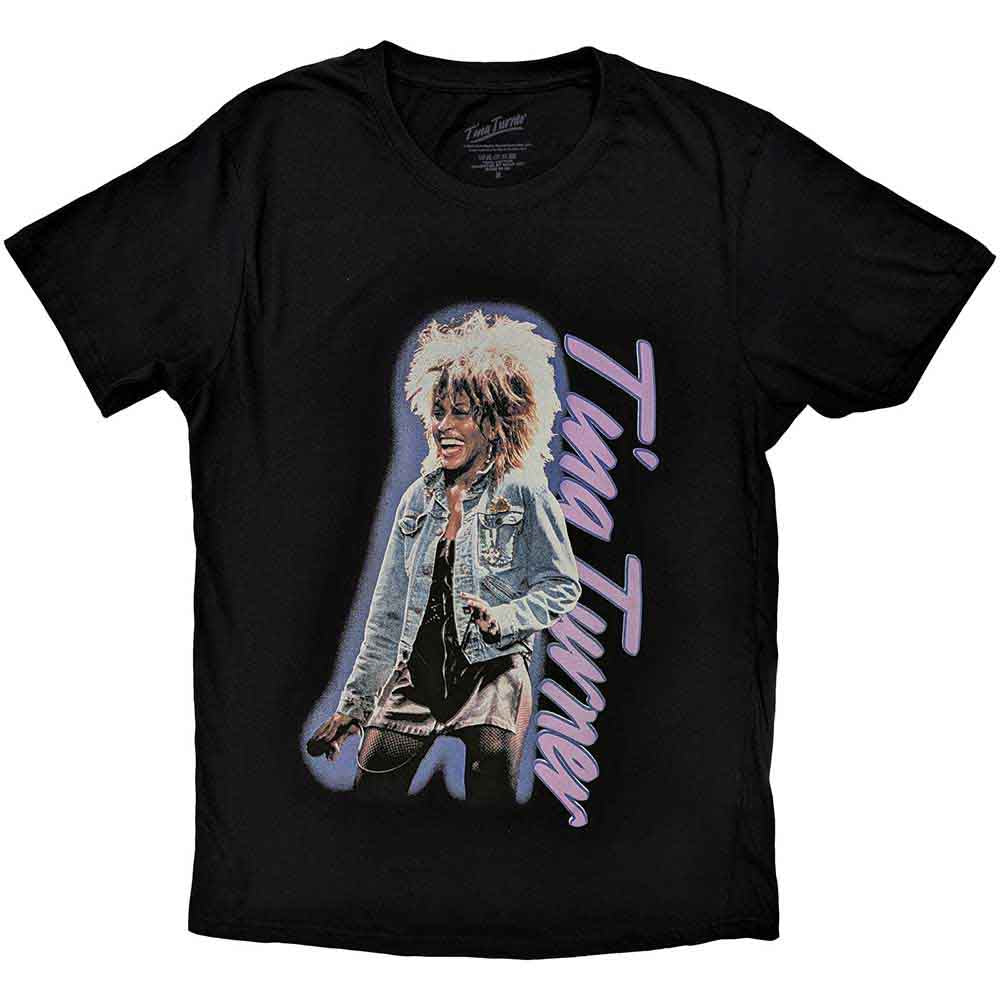 Tina Turner Unisex T-Shirt: Vertical Logo (Black)