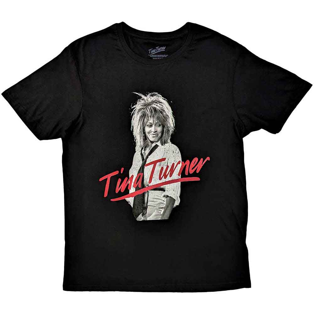 Tina Turner Unisex T-Shirt: Red Logo (Black)