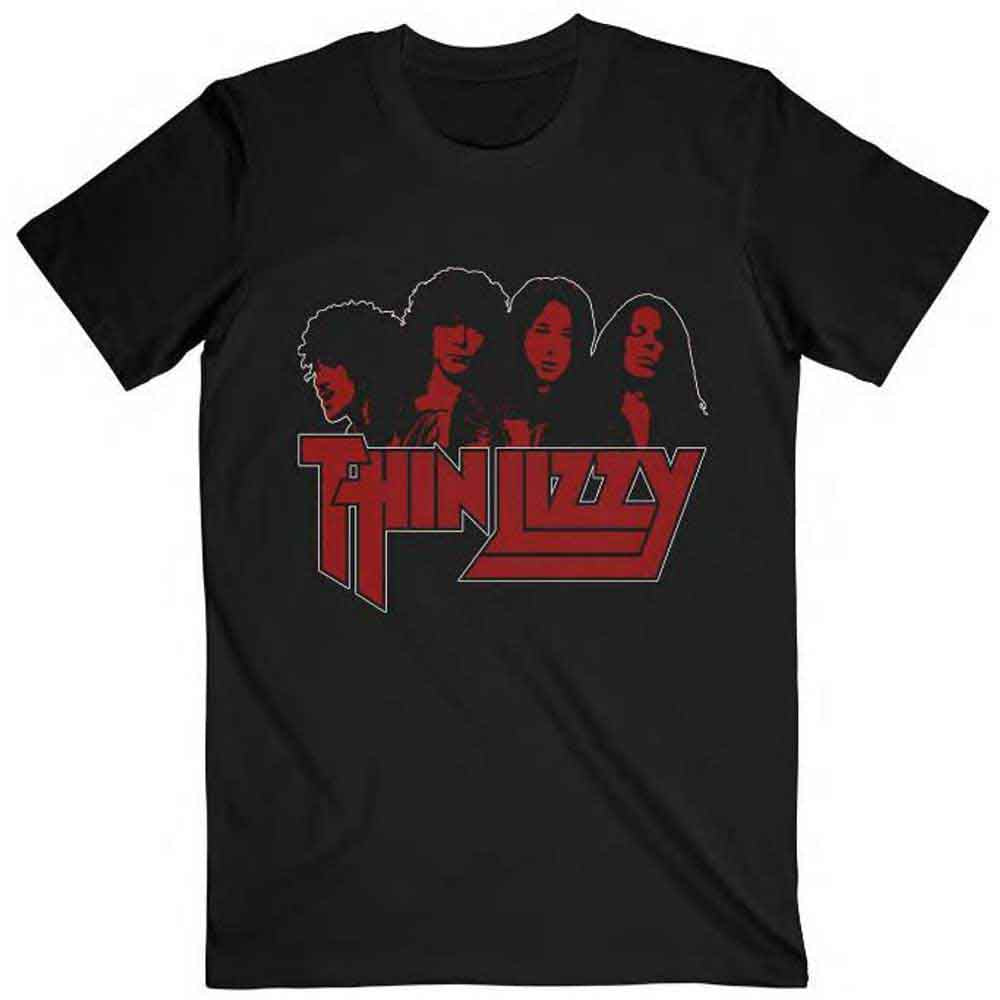 Thin Lizzy Unisex T-Shirt: Band Photo Logo (Black)