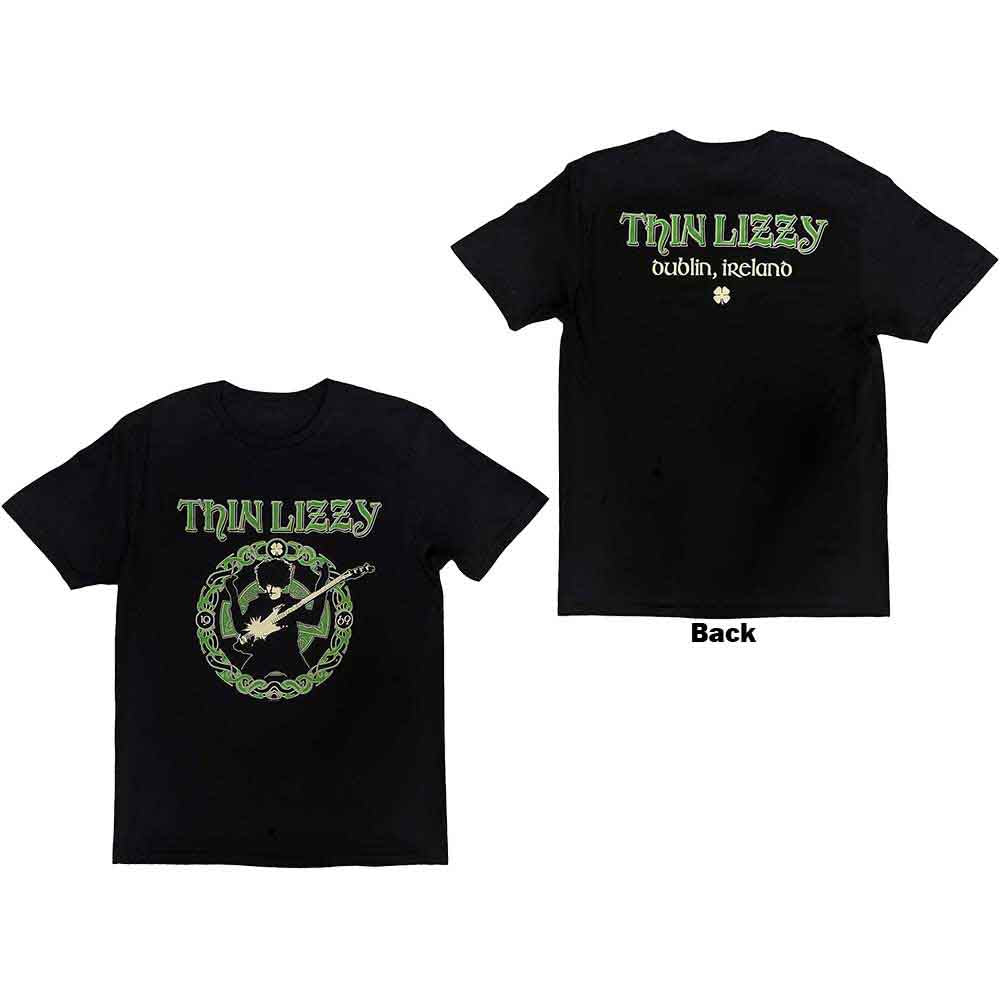 Thin Lizzy Unisex T-Shirt: Celtic Ring (Black) (Back Print)