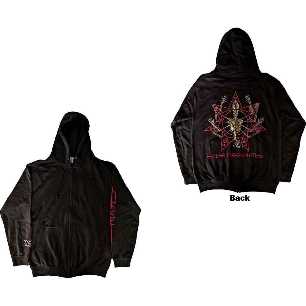 Tool Unisex Zipped Hoodie: Skeleton Tour 2022 (Black) (Back Print & Ex-Tour) (Small)