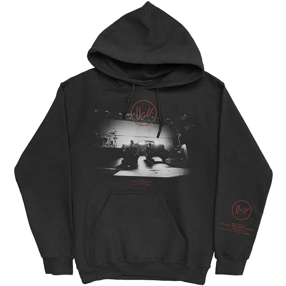 Twenty One Pilots Unisex Pullover Hoodie: Dark Stage (Black) (Sleeve Print)