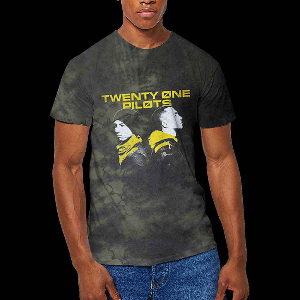 Twenty One Pilots Unisex T-Shirt: Back To Back (Green) (Wash Collection)