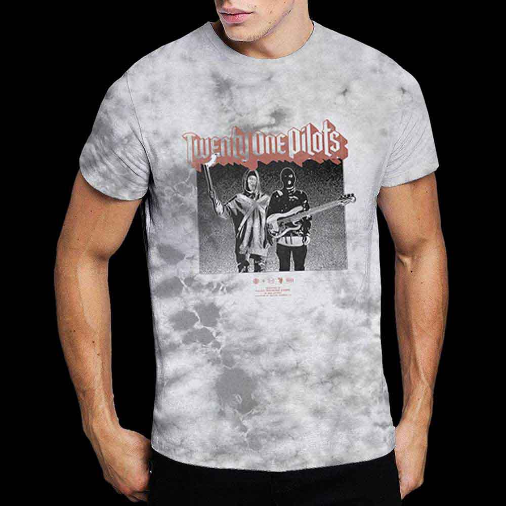 Twenty One Pilots Unisex T-Shirt: Torch Bearers (Grey & White Dye-Wash) (Wash Collection)