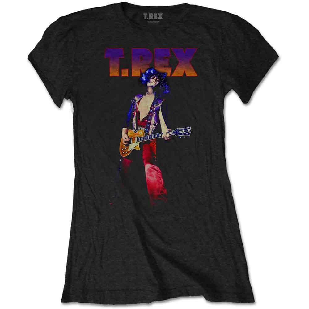 T-Rex Ladies T-Shirt: Rockin' (Black)