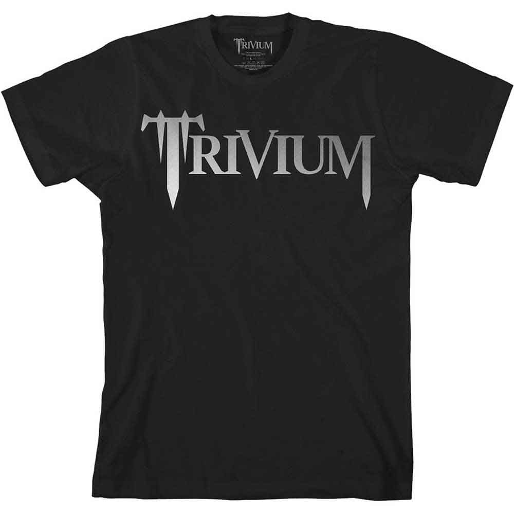 Trivium Unisex T-Shirt: Classic Logo Metallic Print (Black) (Embellished)