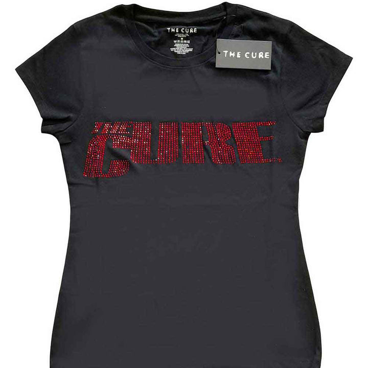 The Cure Ladies T-Shirt: Logo (Embellished)