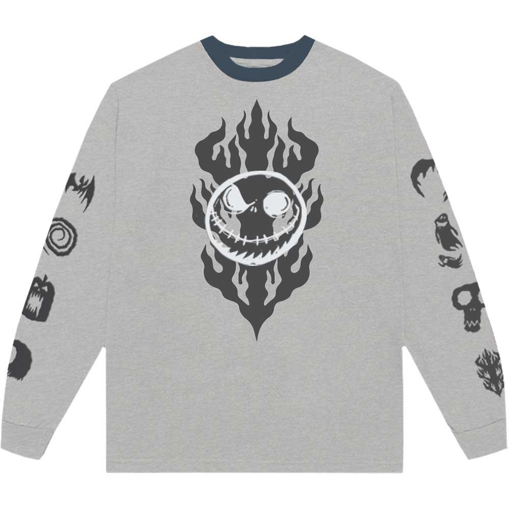 The Nightmare Before Christmas Unisex Long Sleeve T-Shirt: Flaming Jack (Embellished)