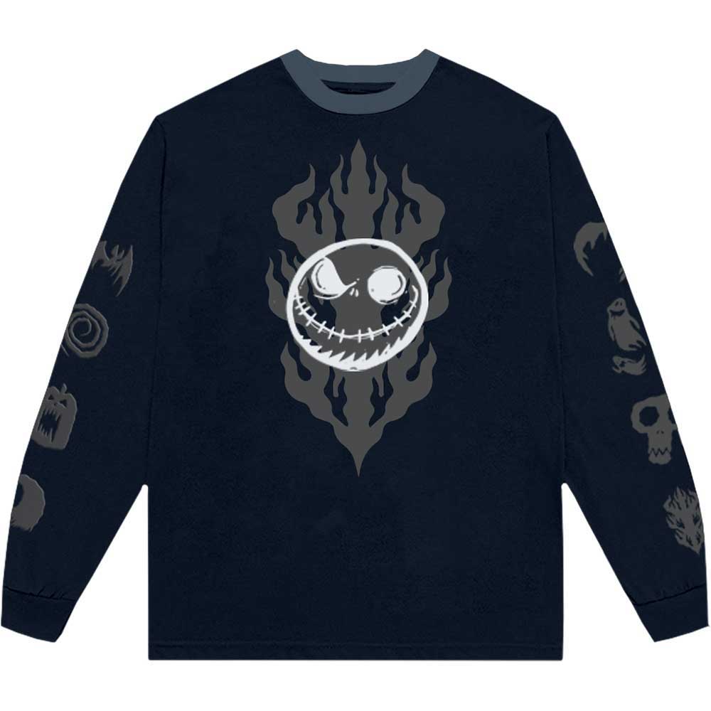 The Nightmare Before Christmas Unisex Long Sleeve T-Shirt: Flaming Jack (Embellished)