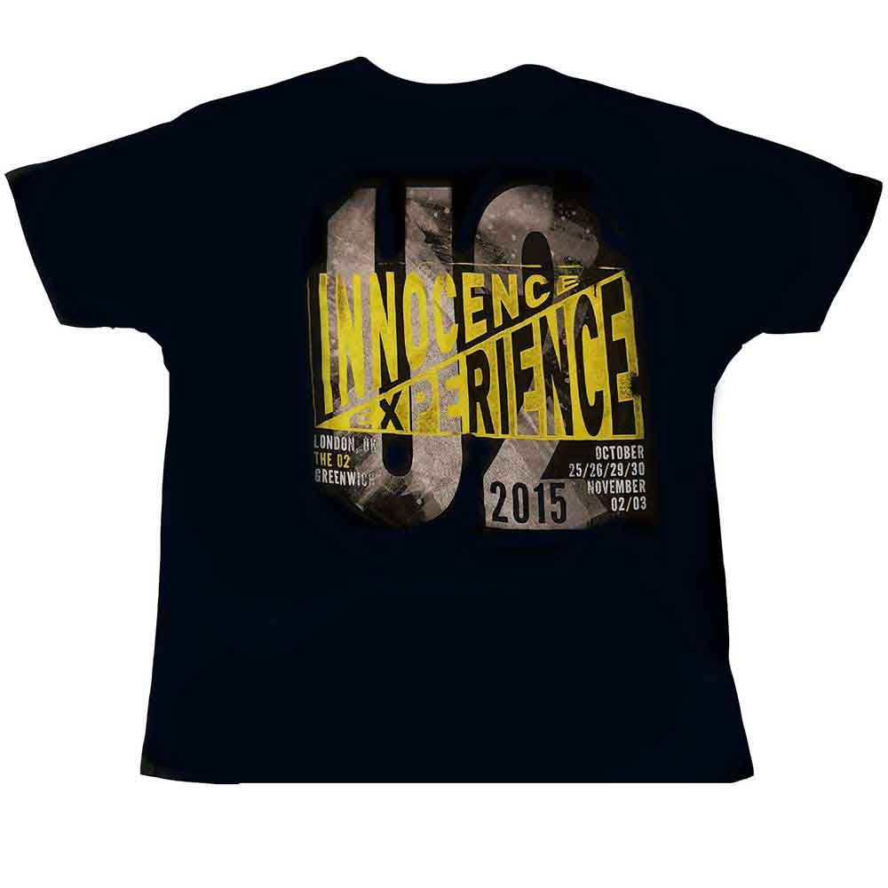 U2 Unisex T-Shirt: I+E London Event 2015 (Navy Blue) (Ex-Tour)