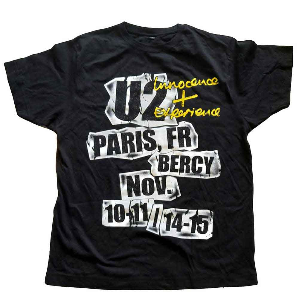 U2 Unisex T-Shirt: I+E Paris Event 2015 (Black) (Ex-Tour) (XX-Large)