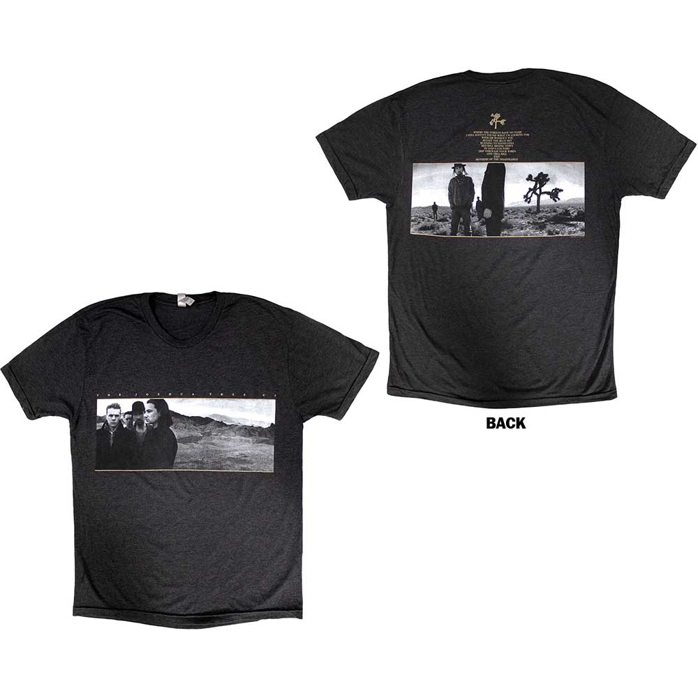 U2 Unisex T-Shirt: Joshua Tree Dates 2017 (Grey) (Back Print & Ex-Tour)