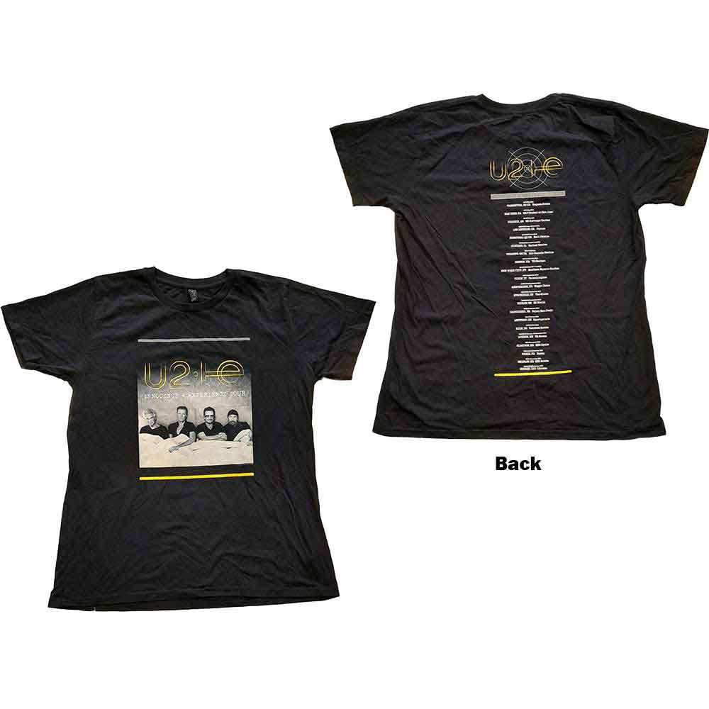 U2 Ladies T-Shirt: I+E Tour Bed Photo (Black) (Back Print & Ex-Tour)