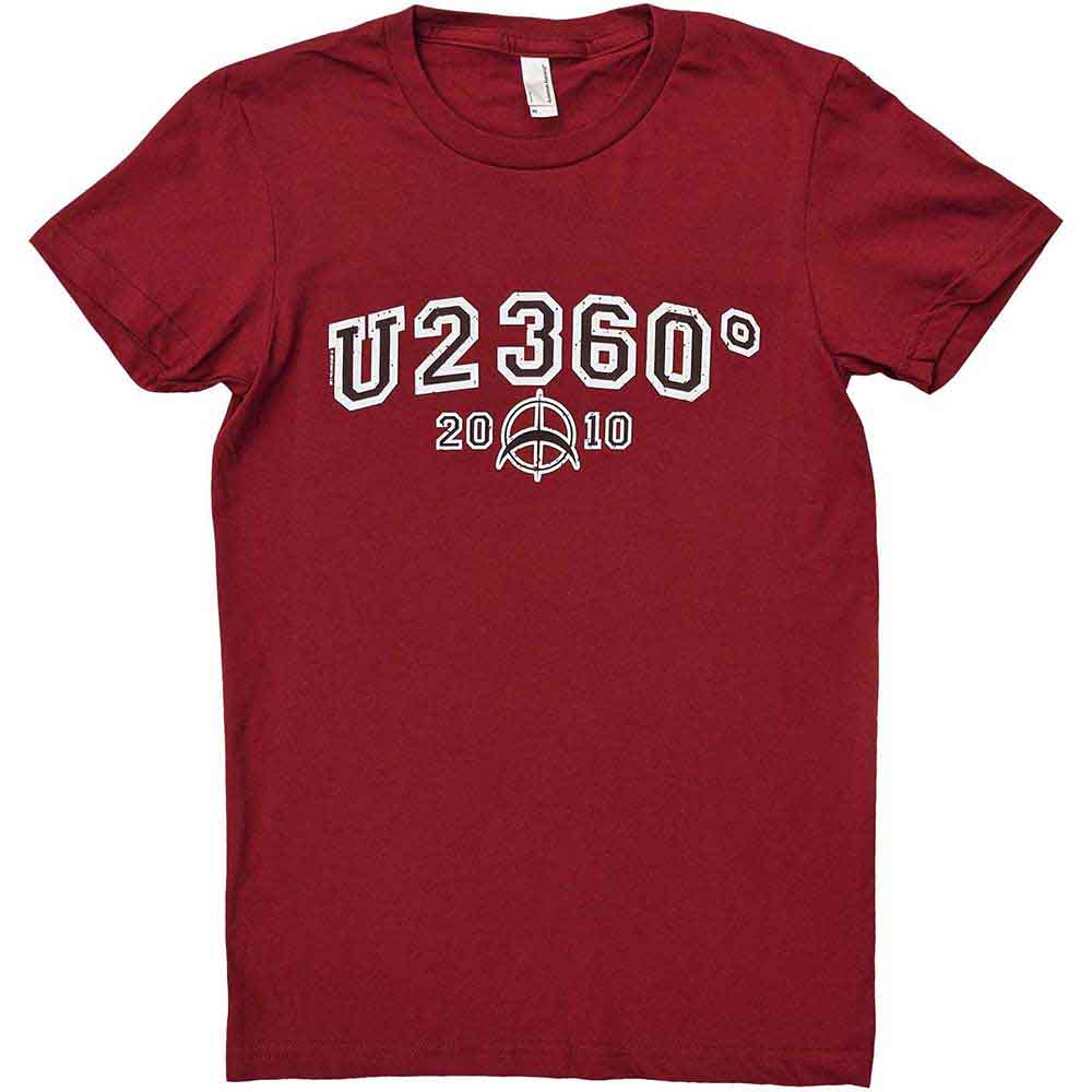 U2 Ladies T-Shirt: 360 Degree Tour 2010 Logo (Red) (Ex-Tour) (Medium)