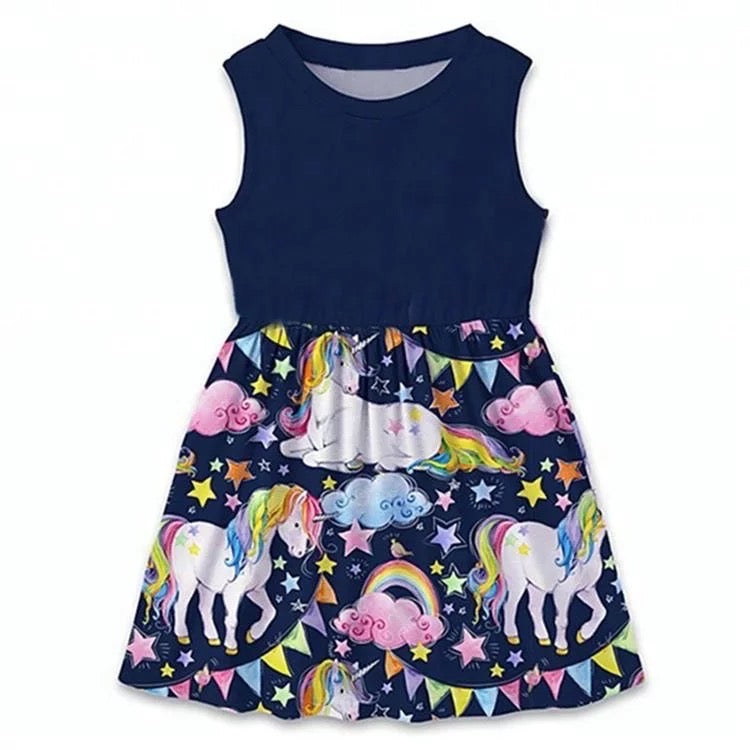 Unicorn Print Dress (6-8 years)