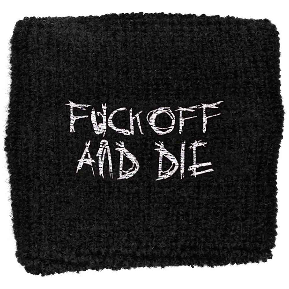 Darkthrone Embroidered Wristband: Fuck Off And Die