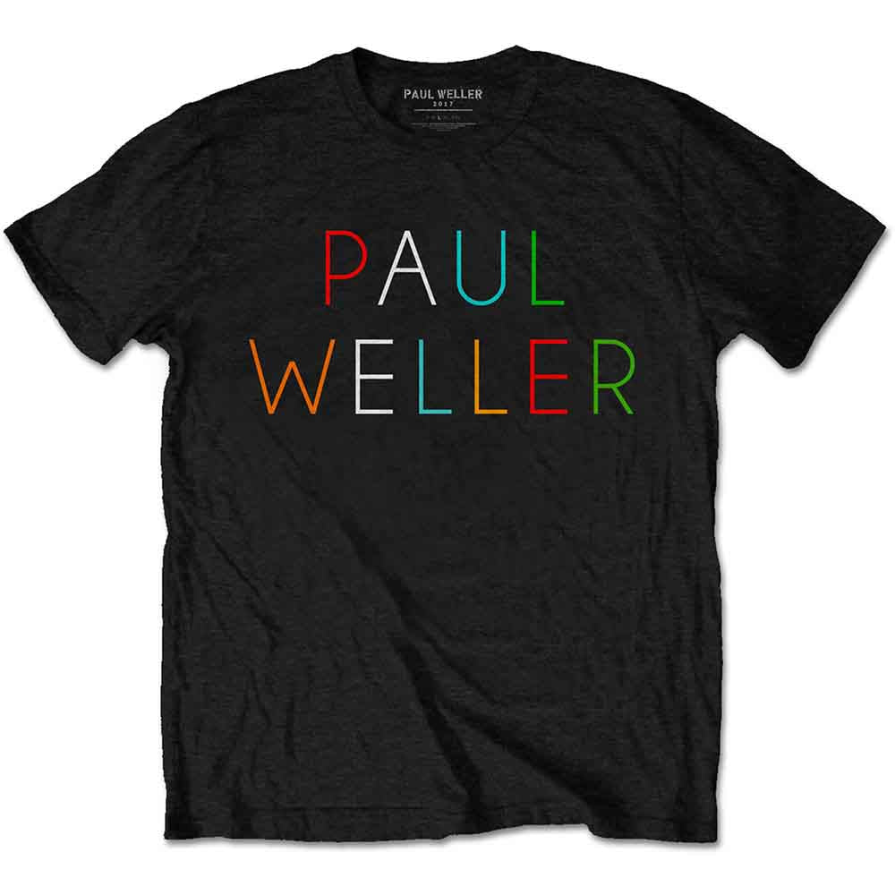 Paul Weller Unisex T-Shirt: Multicolour Logo (Black)