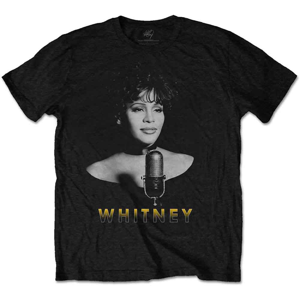 Whitney Houston Unisex T-Shirt: Black & White Photo (Black)