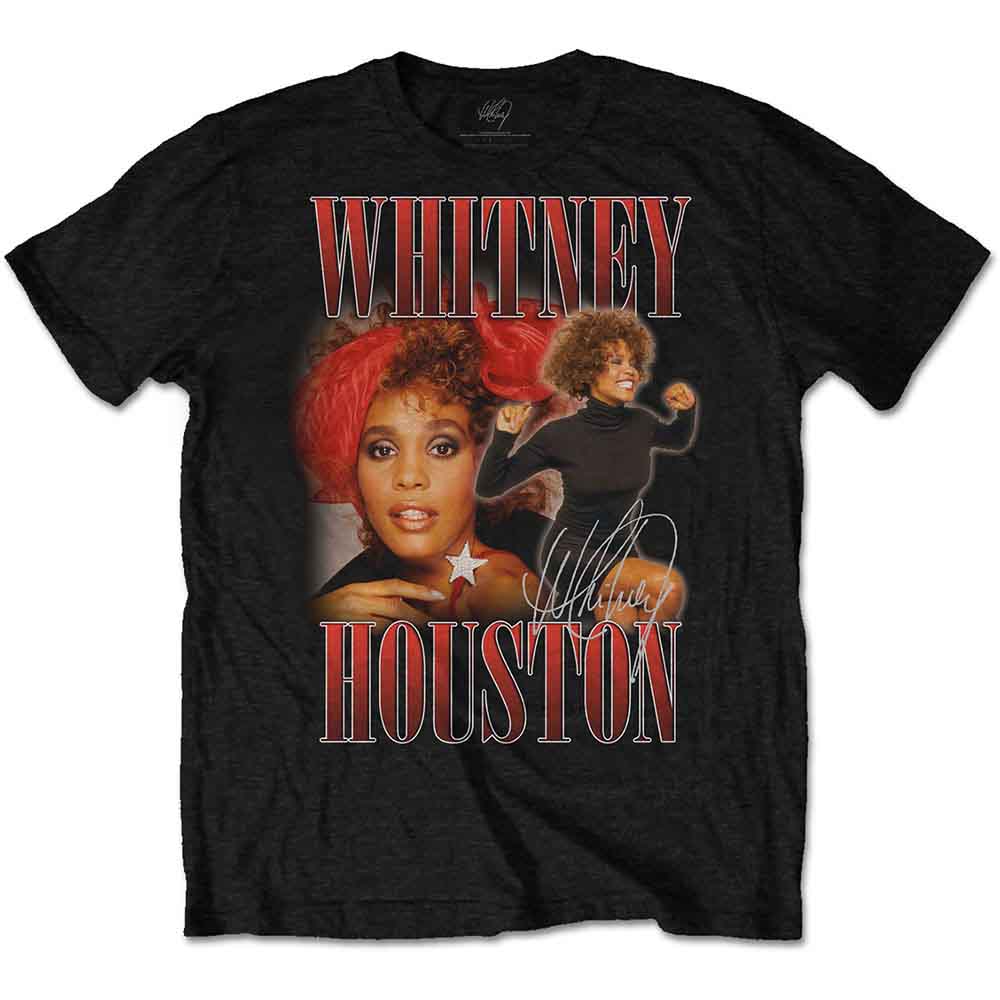 Whitney Houston Unisex T-Shirt: 90s Homage (Black)