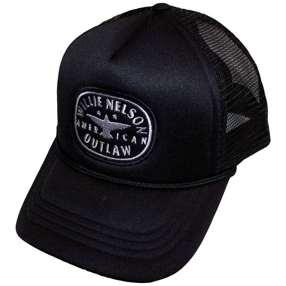 Willie Nelson Unisex Mesh-Back Cap: Outlaw (Black)