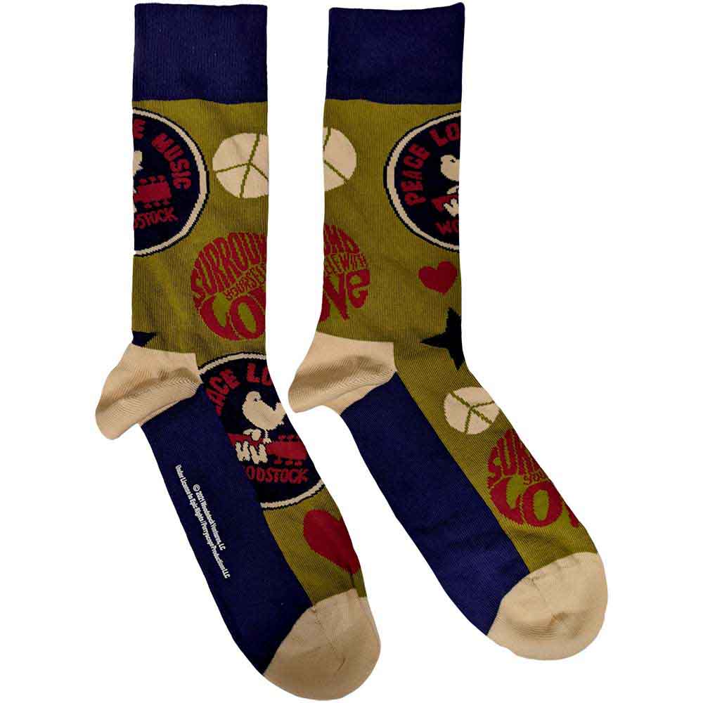 Peace - Love - Music Unisex Ankle Socks (UK Size 7 - 11) | Woodstock