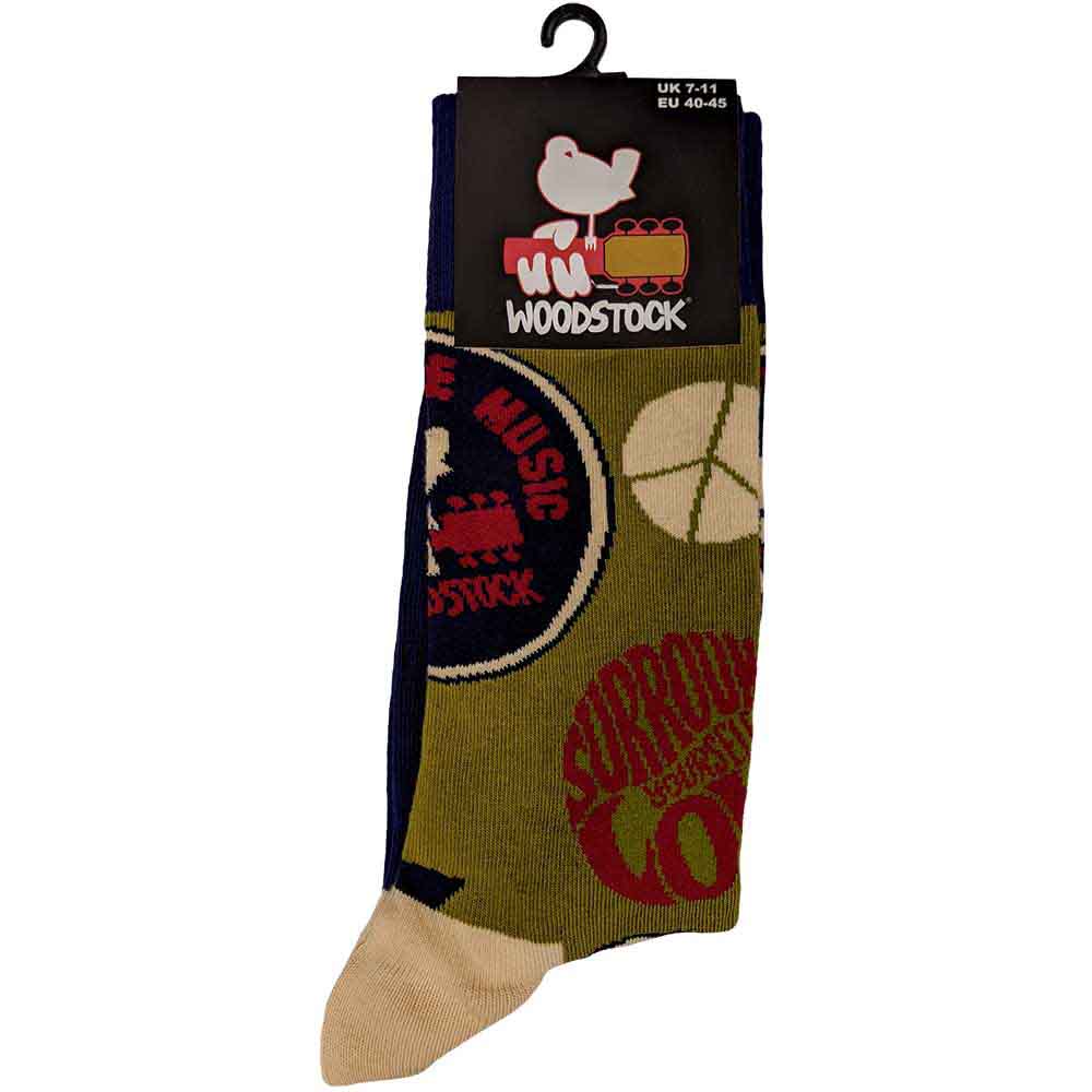 Peace - Love - Music Unisex Ankle Socks (UK Size 7 - 11) | Woodstock