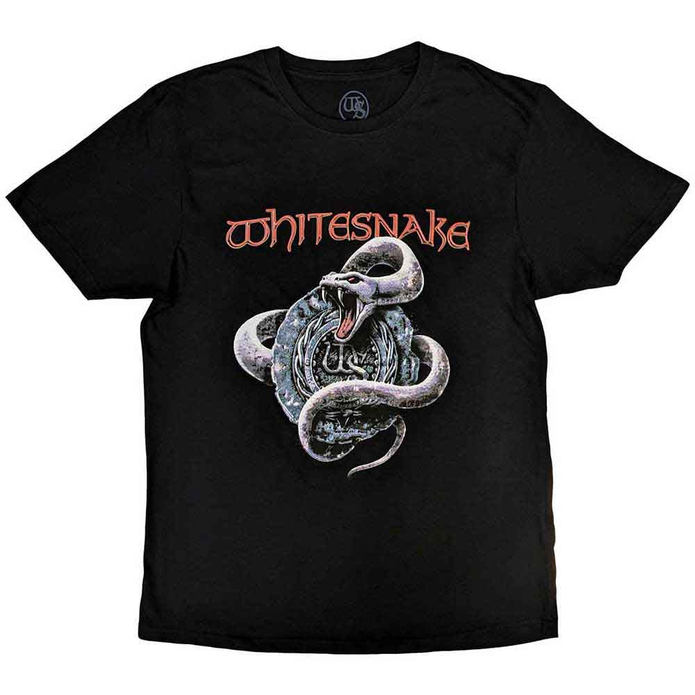 Whitesnake Unisex T-Shirt: Silver Snake (Black)