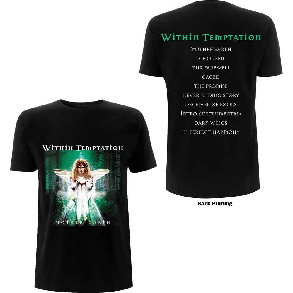 Within Temptation Unisex T-Shirt: Mother Earth (Black) (Back Print)