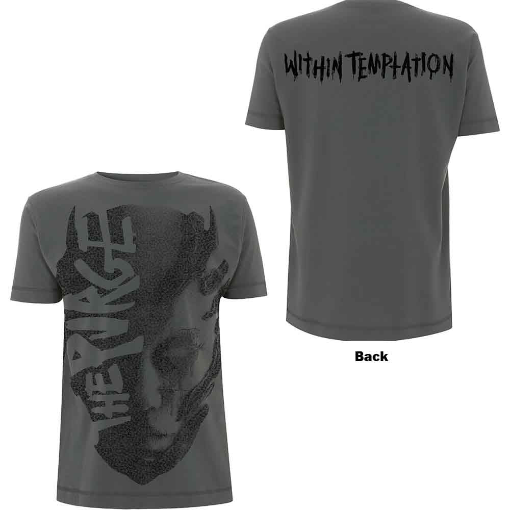 Within Temptation Unisex T-Shirt: Purge Jumbo (Charcoal Grey) (Back Print)