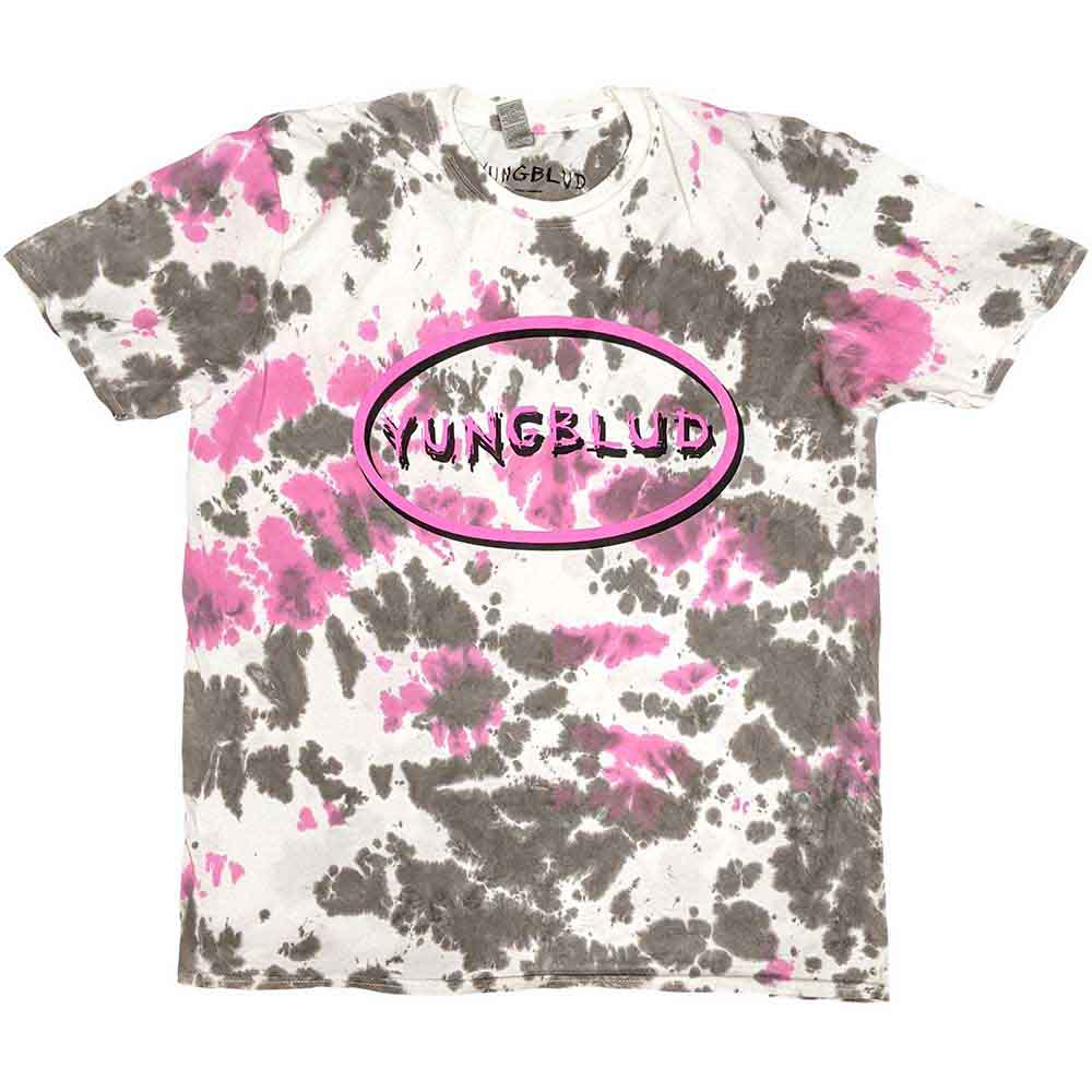 Yungblud Unisex T-Shirt: Scratch Logo Oval (Grey) (Wash Collection)