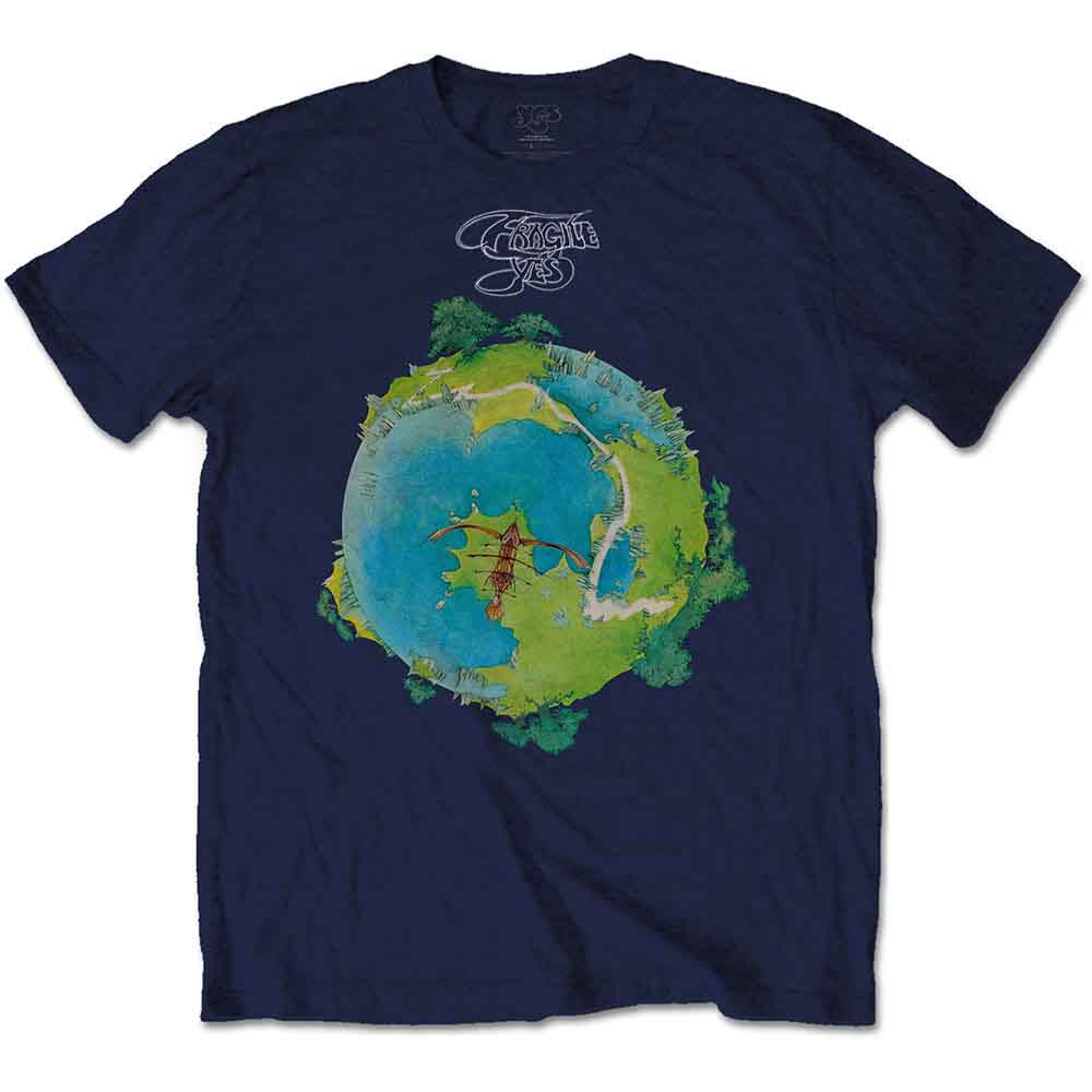 Yes Unisex T-Shirt: Fragile (Navy Blue)