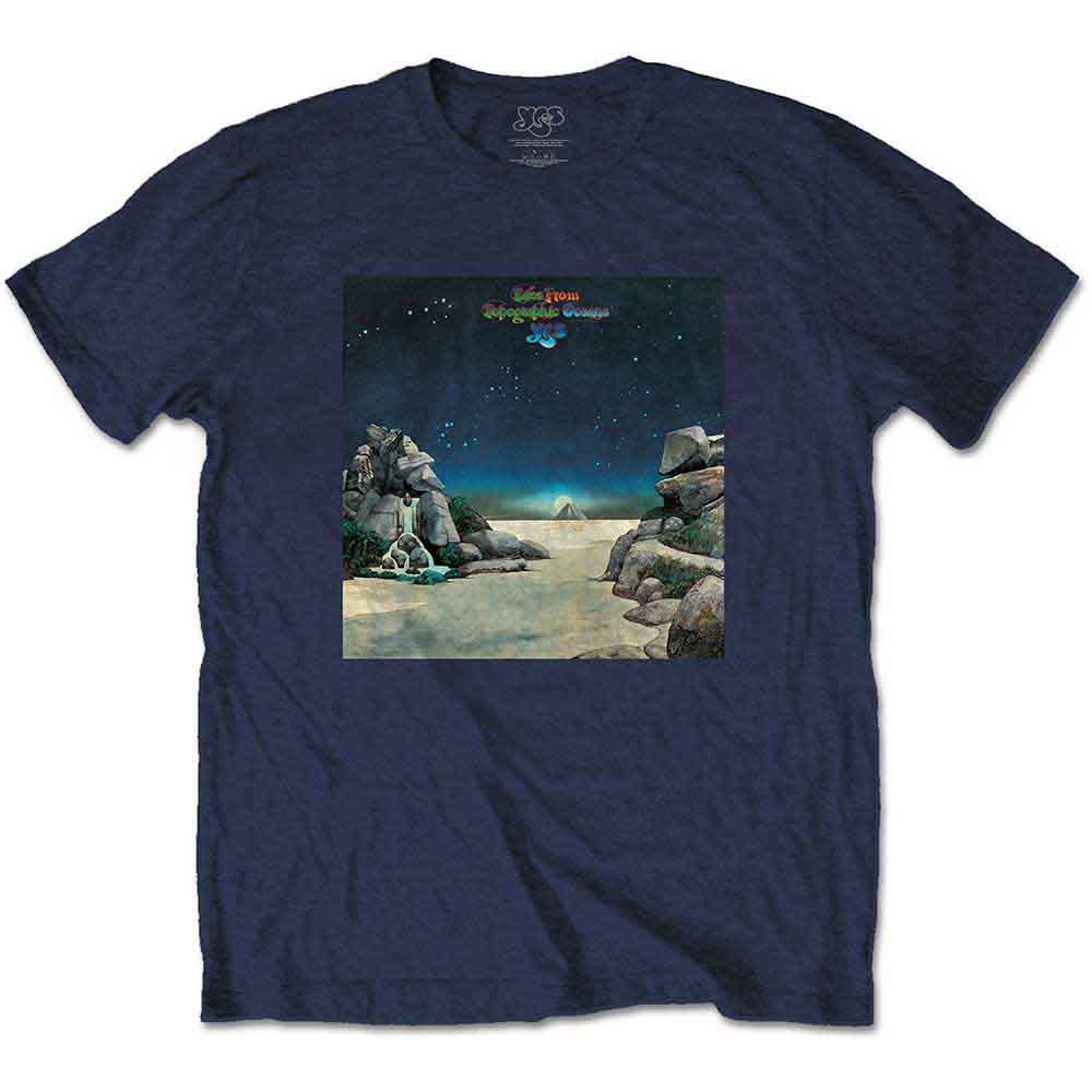 Yes Unisex T-Shirt: Topographic Oceans (Navy Blue)