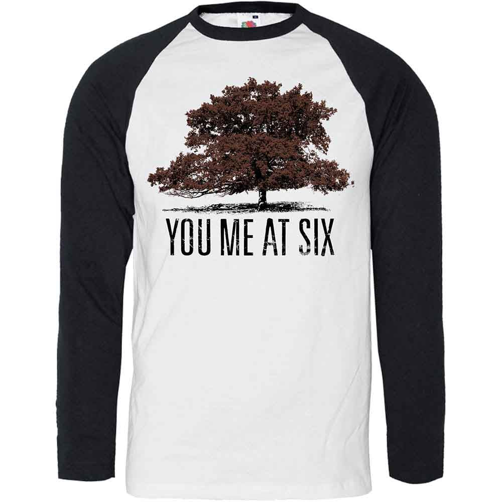 You Me At Six Unisex Raglan T-Shirt: Tree (White & Black)