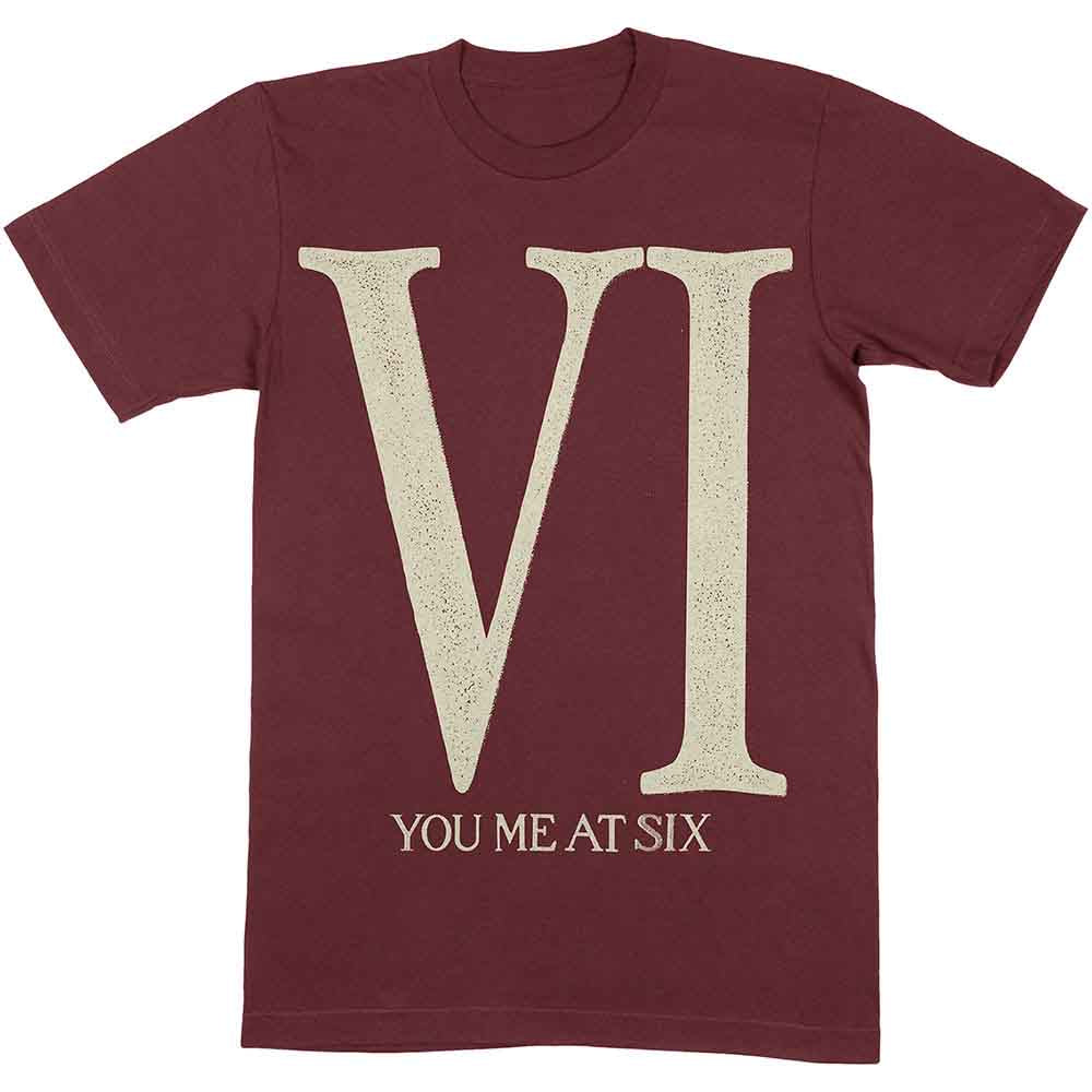 You Me At Six Unisex T-Shirt: Roman VI (Maroon Red)