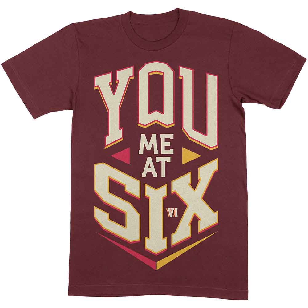 You Me At Six Unisex T-Shirt: Cube (Maroon Red)