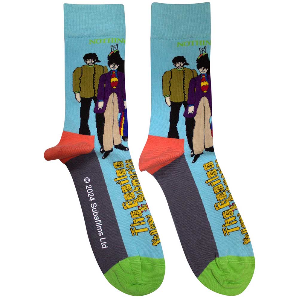 The Beatles Unisex Ankle Socks: Sub & Band (Light Blue) (UK Size 7 - 11)
