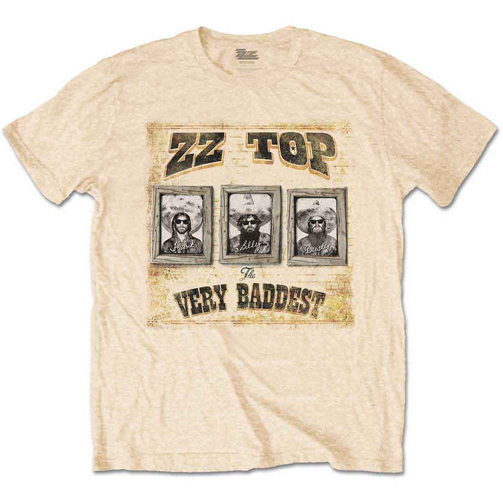 ZZ Top Unisex T-Shirt: Very Baddest (Vegas Gold)