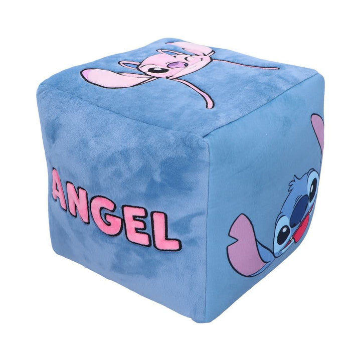 Disney Stitch and Angel Cube Cushion 25cm