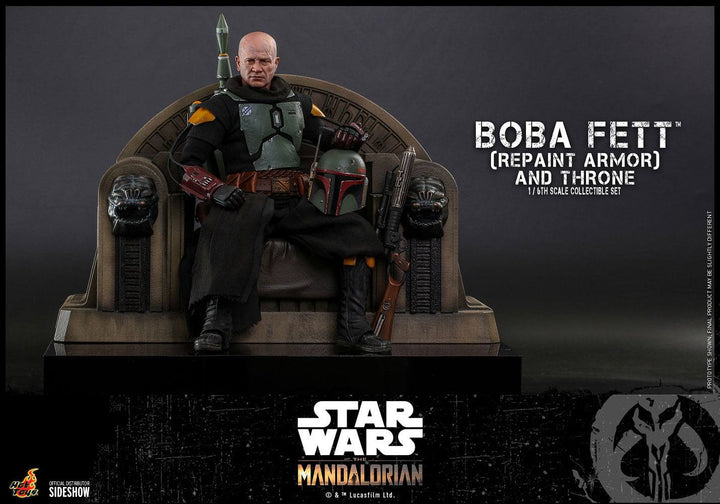 Star Wars The Mandalorian Action Figure 1/6 Boba Fett (Repaint Armor) and Throne 30 cm